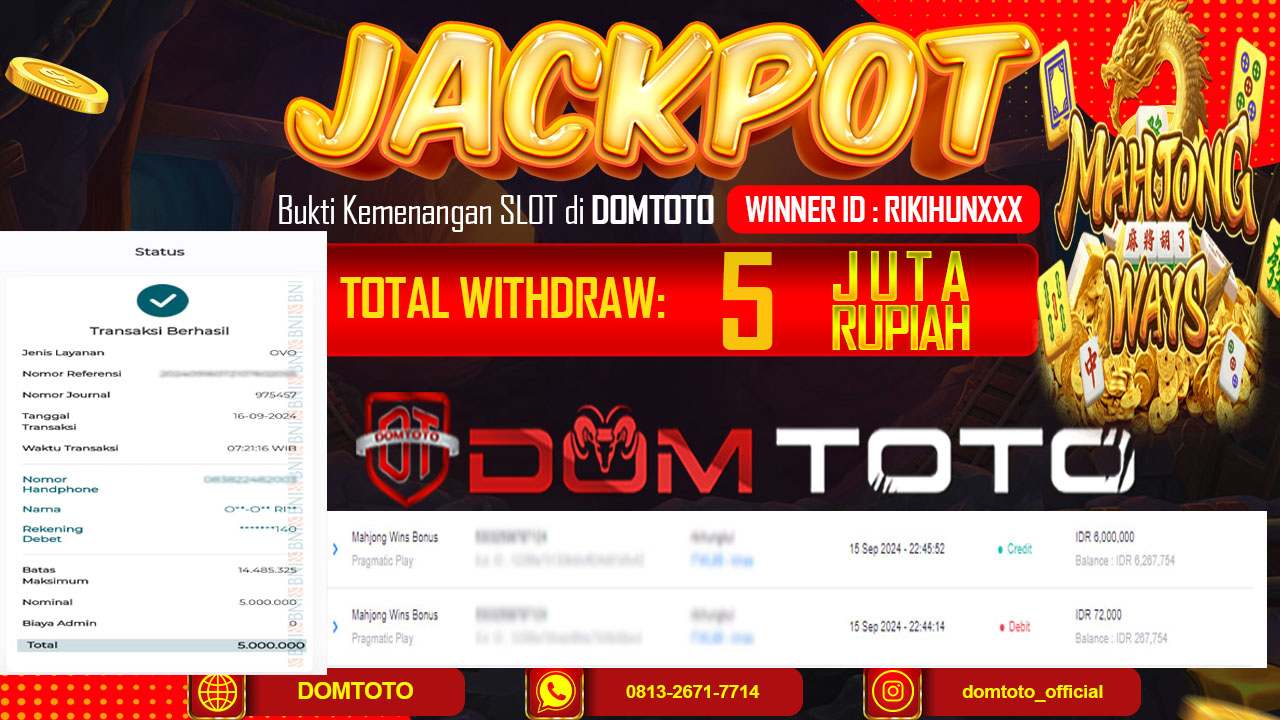JACKPOT SLOT MAHJONG WAYS 16 SEPTEMBER 2024